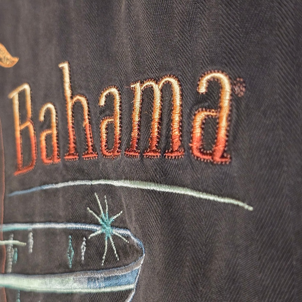 Tommy Bahama Mens XL Black Silk Bikinitini Martini Embroidered Camp Shirt XL - Picture 9 of 16